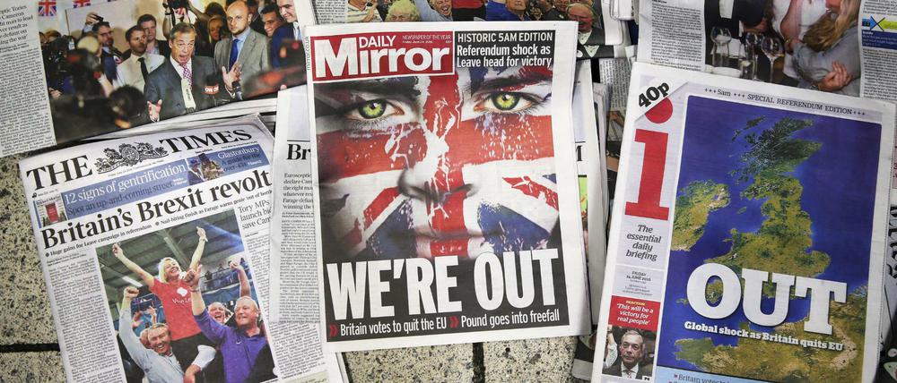 Viele britische Zeitungen hatten kampagnenartig Stimmung für den Brexit gemacht. 