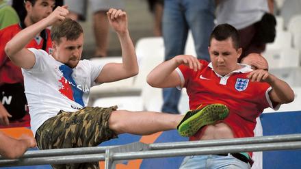 Krawalle beim EM-Spiel Russland gegen England.