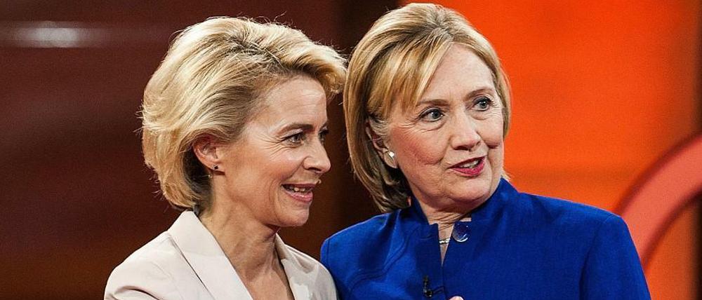 Ursula von der Leyen (CDU) und Hillary Clinton gaben sich bei Günther Jauch keine Blöße.