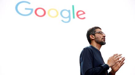 Google CEO Sundar Pichai auf der Entwicklerkonferenz in Mountain View, Kalifornien, am Donnerstag. 