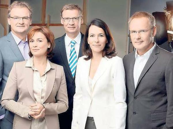 Unter Dauerbeobachtung: Die ARD-Talker Frank Plasberg (v.l.n.r.), Sandra Maischberger, Günther Jauch, Anne Will und Reinhold Beckmann. Foto: ARD