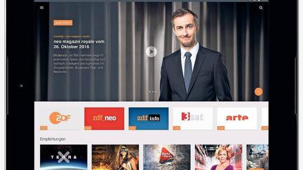 ZDFneo-Moderator Jan Böhmermann wirbt für die neue ZDF-Onlineseite. 