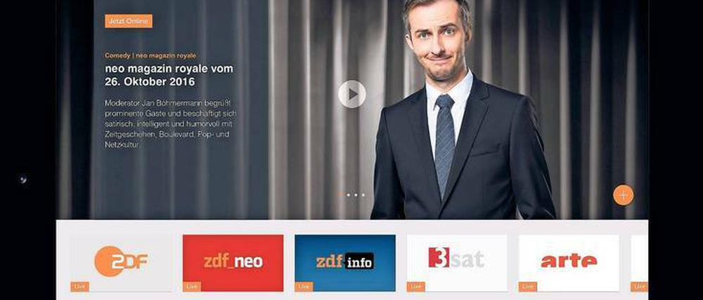 ZDFneo-Moderator Jan Böhmermann wirbt für die neue ZDF-Onlineseite. 