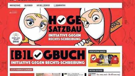 Die Website breitbartnews.de leitet weiter auf die Seite „Hooligans gegen Satzbau“, die sich gegen Rechtsextremismus einsetzt.