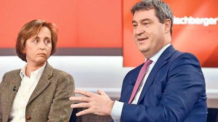 Endlich drin. Am Mittwoch saß die stellvertretende AfD-Vorsitzende Beatrix von Storch neben CSU-Politiker Markus Söder in der ARD-Talkshow „Maischberger“.