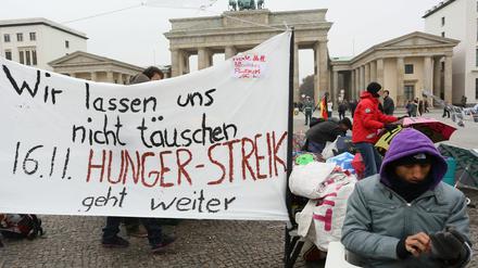 Das Brandenburger Tor ist das medienwirksame Symbol des Flüchtlingsprotests.