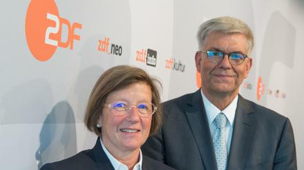 Marlehn Thieme wird von ZDF-Intendant Thomas Bellut als neue Vorsitzende des ZDF-Fernsehrates vorgestellt