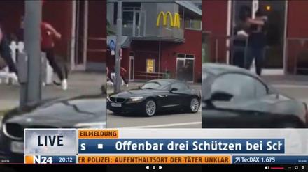 N24 hat das Internetvideo mit dem Schützen vor McDonalds als einer der ersten Sender gefunden und strahlte es danach in Dauerschleife aus.