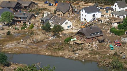 Zerstörte Häuser in Marienthal in Rheinland-Pfalz nach der Flut im Sommer 2021.