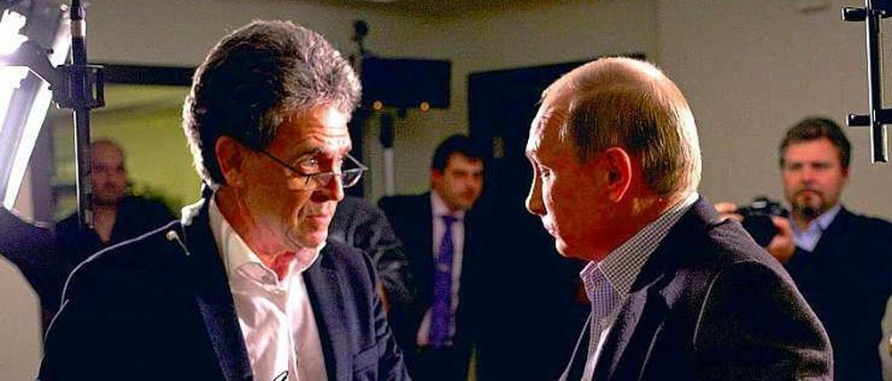 Hubert Seipel mit Wladimir Putin - der Journalist der ARD interviewt Russlands Präsident für die Talkshow von Günther Jauch.