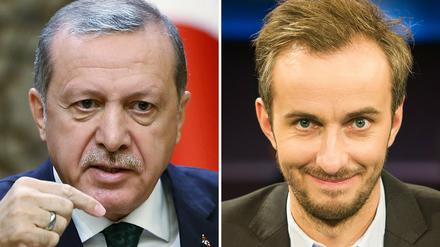 Was ist eigentlich passiert? Der türkischen Ministerpräsident Recep Tayyip Erdogan  (li.) und ZDF-Neo-Moderator Jan Böhmermann.