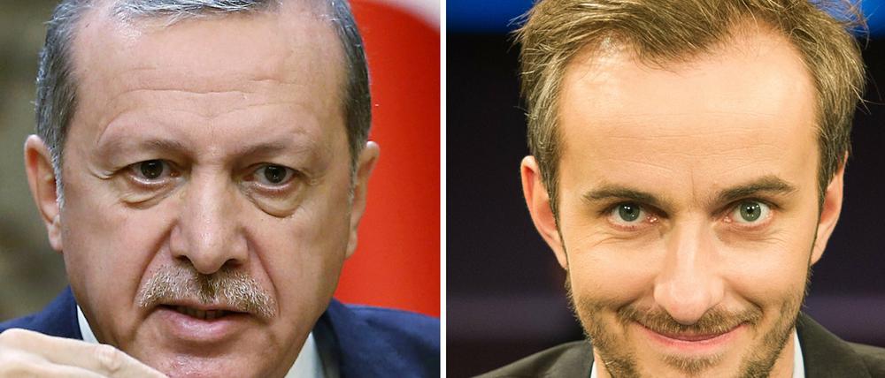Der türkische Präsident Recep Tayyip Erdogan (links ) will Prozess gegen Jan Böhmermann. 