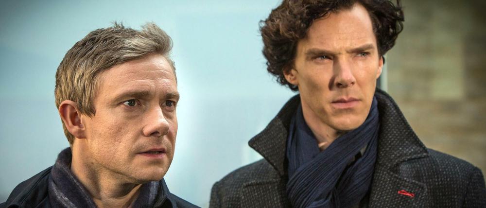 Unter dem Hashtag #sherlock stürmen Benedict Cumberbatch (rechts) als Sherlock Holmes und Martin Freeman als Dr. Watson die Twitter-Charts.