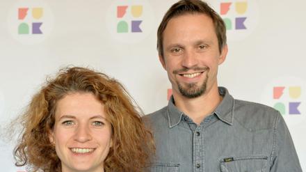 Die Programmgeschäftsführer von "funk", dem multimedialen Angebot von ARD und ZDF: Sophie Burkhardt (ZDF) und Florian Hager (ARD).