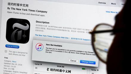 Nicht mehr zu haben für chinesische Leser: App der "New York Times"