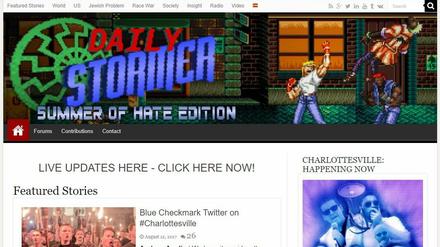 Die US-Webseite „Daily Stormer“ bezeichnet die Auto-Attacke von Charlottesville als Selbstverteidigung. Inzwischen ist die Seite nicht mehr erreichbar. 