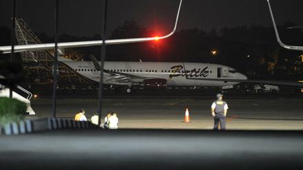Die Maschine von Batik Air, die in die Kollision auf dem Flughafen in Indonesien verwickelt war. 