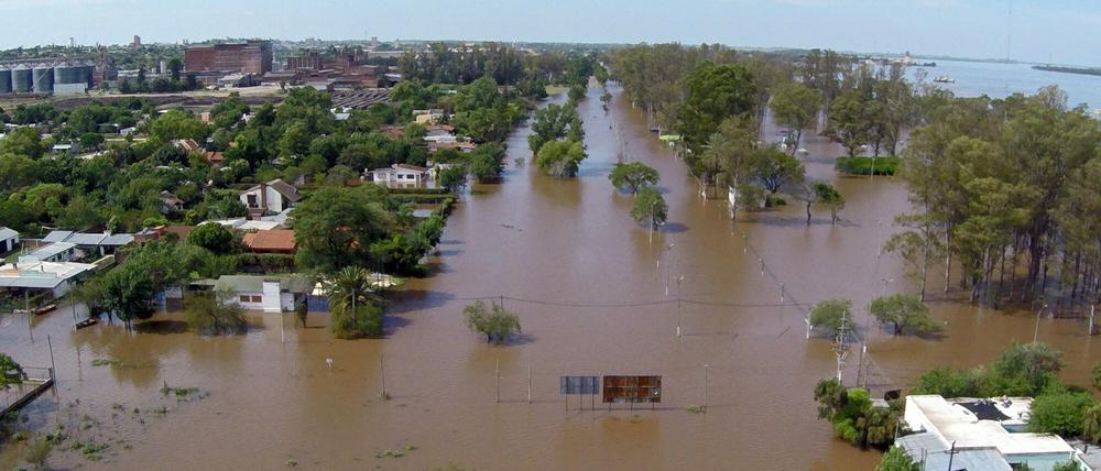 Schwere Überschwemmungen in Paraguay. Hier die Stadt Paysandú am Sonntag. 