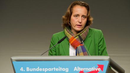 Hat eine Torte ins Gesicht bekommen: Beatrix von Storch, stellvertretende Sprecherin des AfD-Bundesvorstandes.