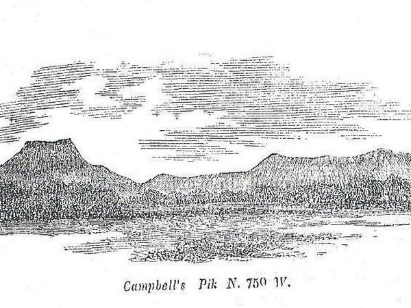 Campbell's Pik. Leichhardt hatte unzählige Berge, Flüsse, Tiere und Pflanzen benannt. 