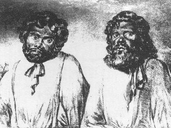Ludwig Leichhardts Reisegefährten, Charley (links) und Harry Brown (rechts).