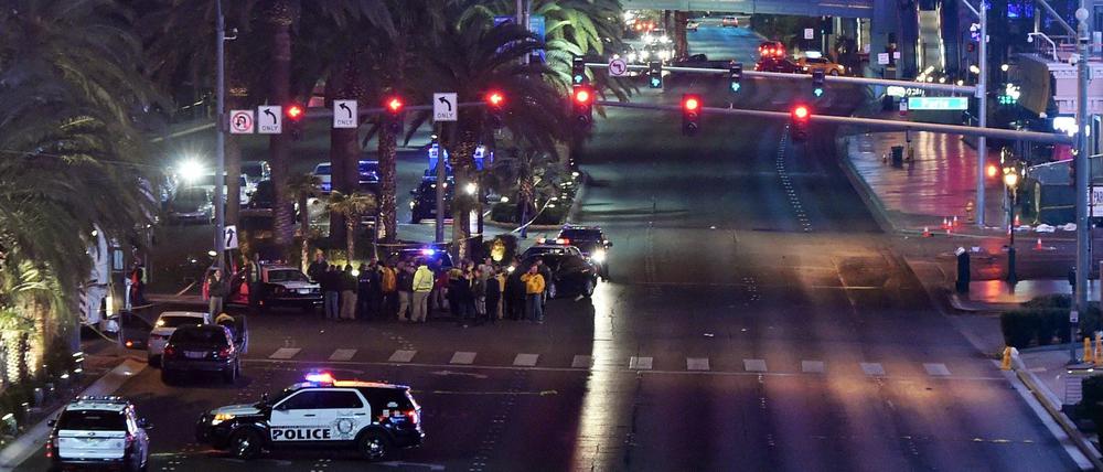 Die Unfallstelle in Las Vegas. Hier ist eine Frau absichtlich in eine Gruppe Fußgänger gefahren, wobei eine Person getötet wurde. 
