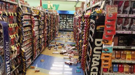 Das Erdbeben verursachte in einem Supermarkt in Anchorage Schäden. 