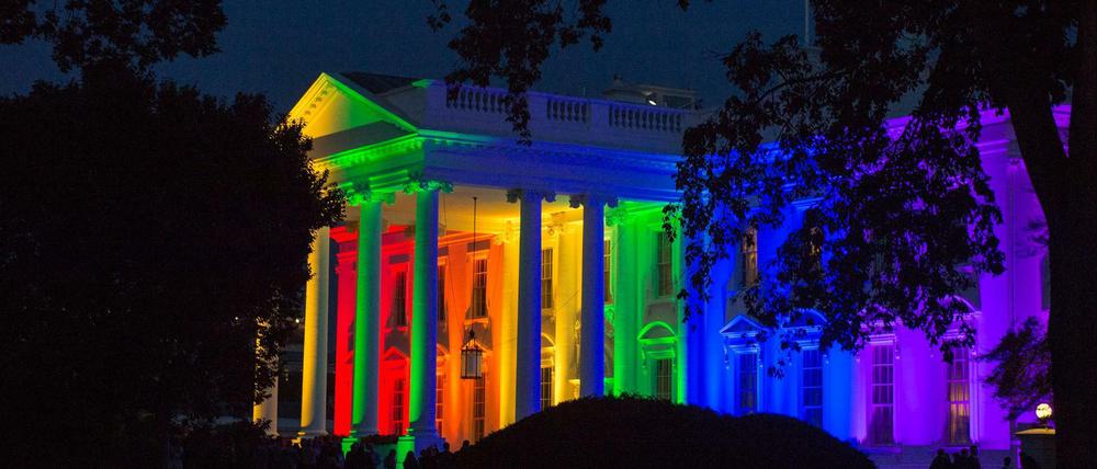 Das Weiße Haus in den Regenbogen-Farben (Archivbild von 2015)