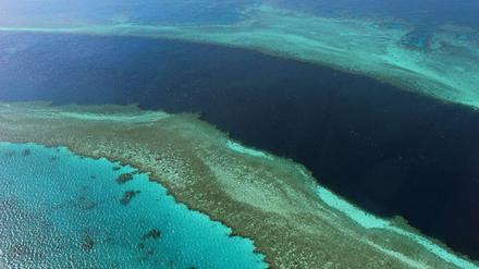 Das Great Barrier Reef vor der Küste von Queensland.