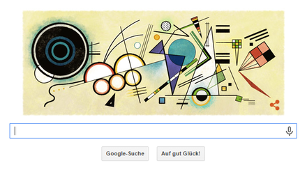 Für das Kandinsky-Google Doodle bastelte die Suchmaschine an einer abstrakte Umsetzung des Google-Schriftzuges.