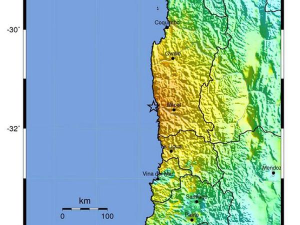 Das Epizentrum des Bebens befand sich 25 Kilometer von der Küste Chiles entfernt im Pazifik.