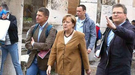 Bundeskanzlerin Angela Merkel in Pompeji.
