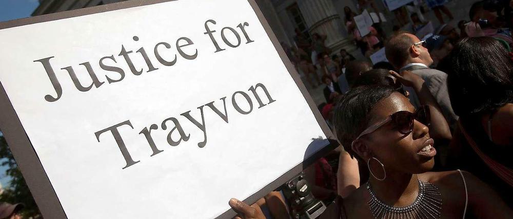 "Gerechtigkeit für Trayvon": Proteste gegen das Gerichtsurteil um den Tod von Trayon Martin im New Yorker Stadtteil Brooklyn