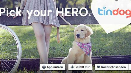 "Tindog", die Vermittlungsplattform für Hunde bei Facebook. Hier gefällt die Dating-App bereits fast 9000 Usern. 