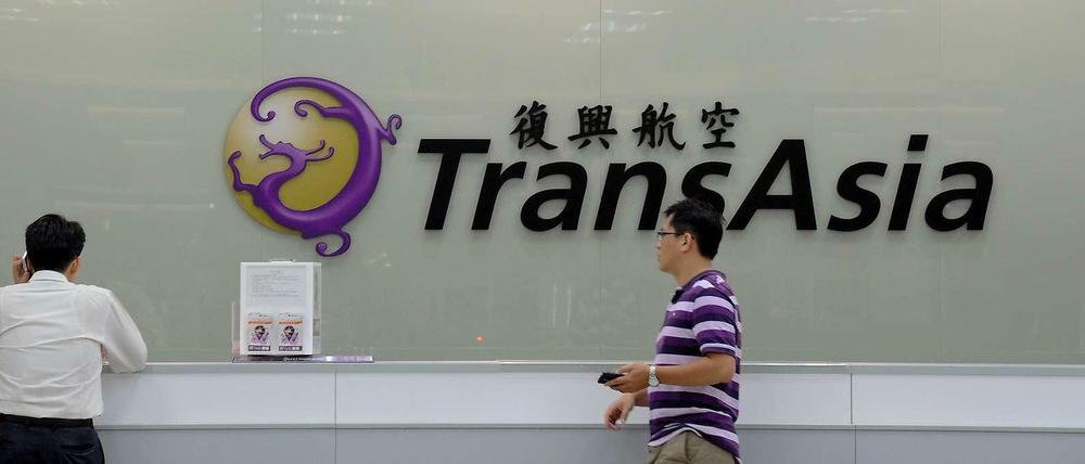 Büro der Fluggesellschaft TransAsia am Flughafen von Taipeh.
