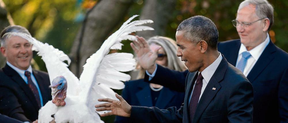 Die Zeremonie im Garten des Weißen Hauses ist eine Tradition.