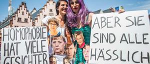 Protest gegen Homophobie auf dem CSD in Frankfurt/Main.