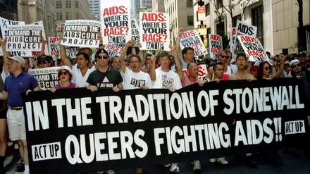 Ein Act-Up-Marsch im Jahr 1995 in New York.