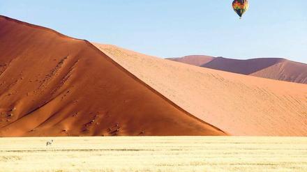 Sossusvlei. Die Dünen sind die höchsten der Welt. Mehr als 200 Meter ragen sie aus der Salz- und Tonpfanne, dem sogenannten Vlei.