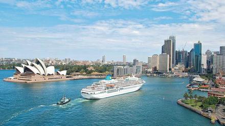 Sydney, ein Muss bei Weltreisen mit dem Schiff – die Einfahrt in den Hafen begeistert auch versierte Kreuzfahrer nicht nur beim ersten Mal. 