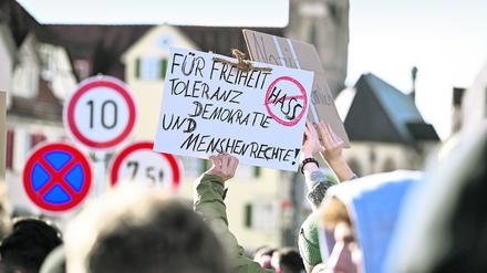 Bundesweite Bewegung. Mehr als eine Million Menschen hat in den vergangenen Wochen für die Demokratie demonstriert – wie hier am 23. Januar in Rottenburg, Kreis Tübingen.
