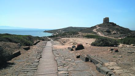 Reste einer römischen Handels- und Militärstraße auf Sardinien.