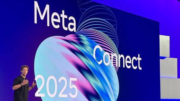 Der Vorsitzende von Meta, Mark Zuckerberg, spricht bei einer Veranstaltung.