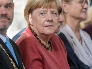 Angela Merkel (CDU), ehemalige Bundeskanzlerin, besucht den Festakt zum Abschluss der Modernisierung des Meeresmuseums.