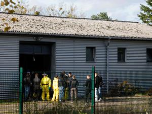 Die Lagerhalle an der Graf-Arco-Straße in Nauen, in der ein Drogenlabor entdeckt wurde.