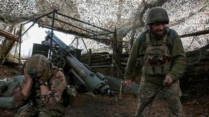 Ukrainische Artillerie am 15. Oktober bei Pokrowsk.