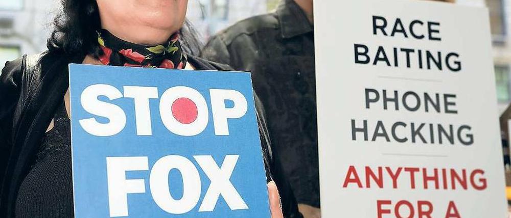 Persönliche Interessen. Der Rupert-Murdoch-Sender Fox ist in den USA wegen seiner gönnerhaften Berichterstattung gerade unter Linken nicht sonderlich beliebt. Foto: AFP