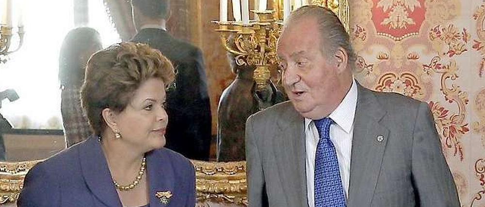 Spaniens König Juan Carlos mit Brasiliens Präsidentin Dilma Rousseff