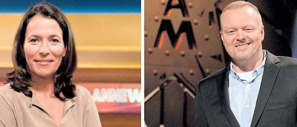 Anne Will und Stefan Raab bilden ein Team im TV-Duell.