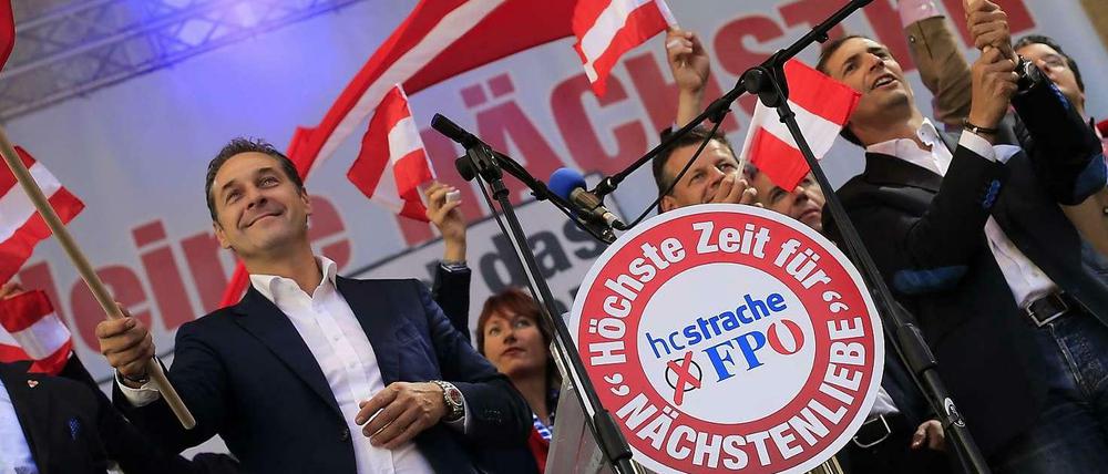 Der österreichische Rechtspopulist Heinz-Christian Strache bei einer Wahlveranstaltung.